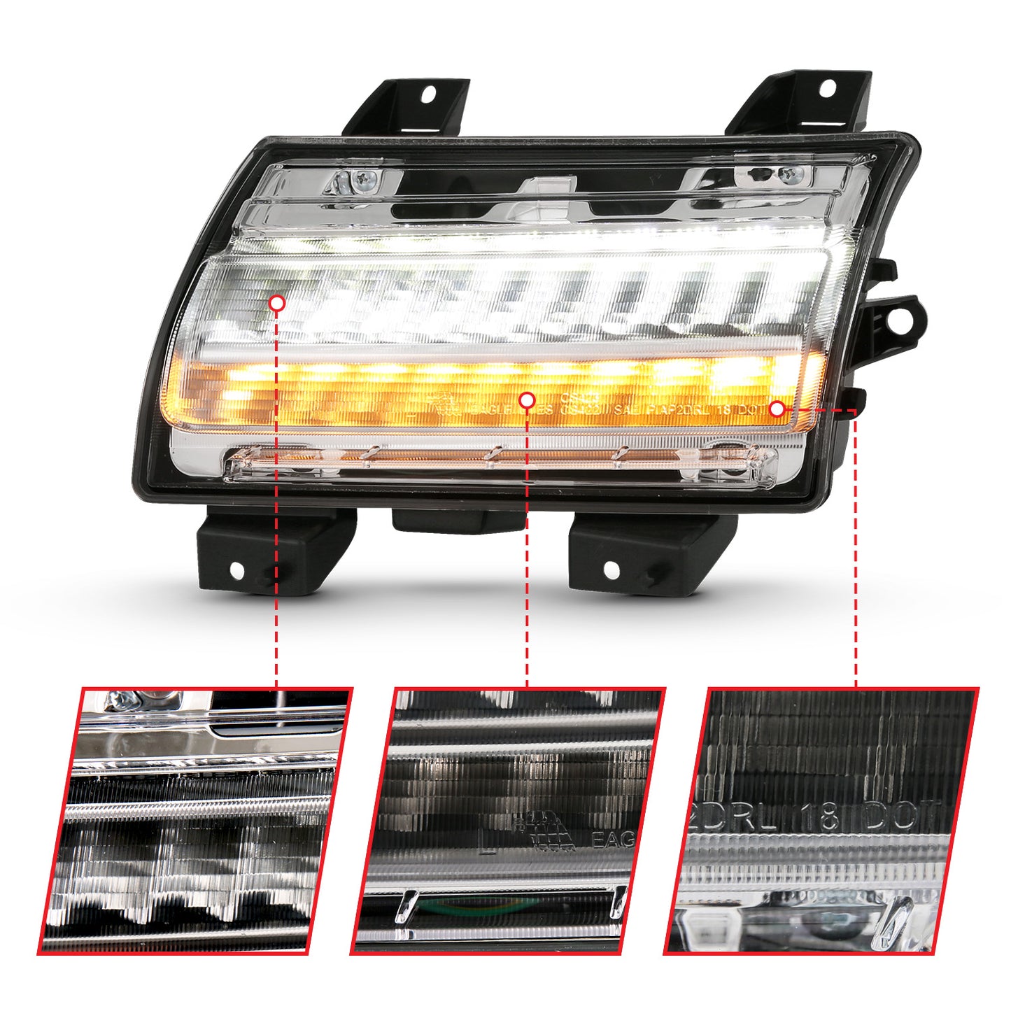 LED Chrome Clear w/ Sequential signal by ANZO USA