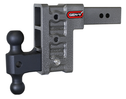 MEGA-DUTY 2.5" Shank 6" Drop 3K TW 21K Hitch & GH-061 Dual-Ball by GEN-Y Hitch