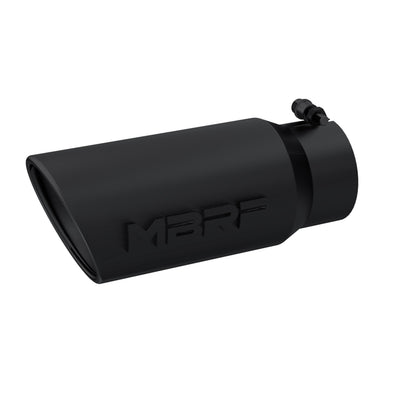 Tip. 5in. O.D. Angled Rolled End 4in. inlet 12in. length-Black Coated. by MBRP Exhaust