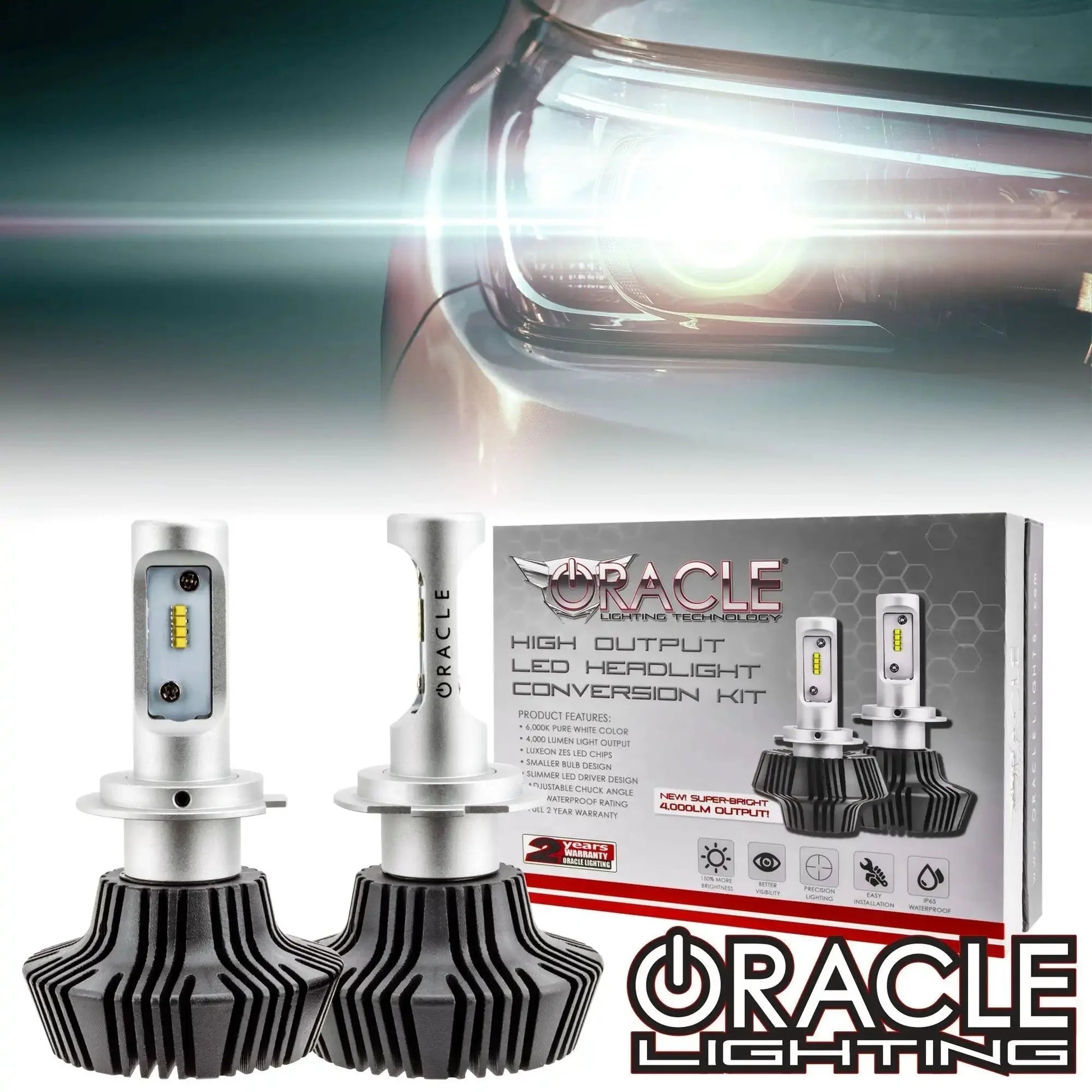 ORACLE Lighting H7 - 4,000+ Lumen LED Light Bulb Conversion Kit (Low Beam) by ORACLE Lighting