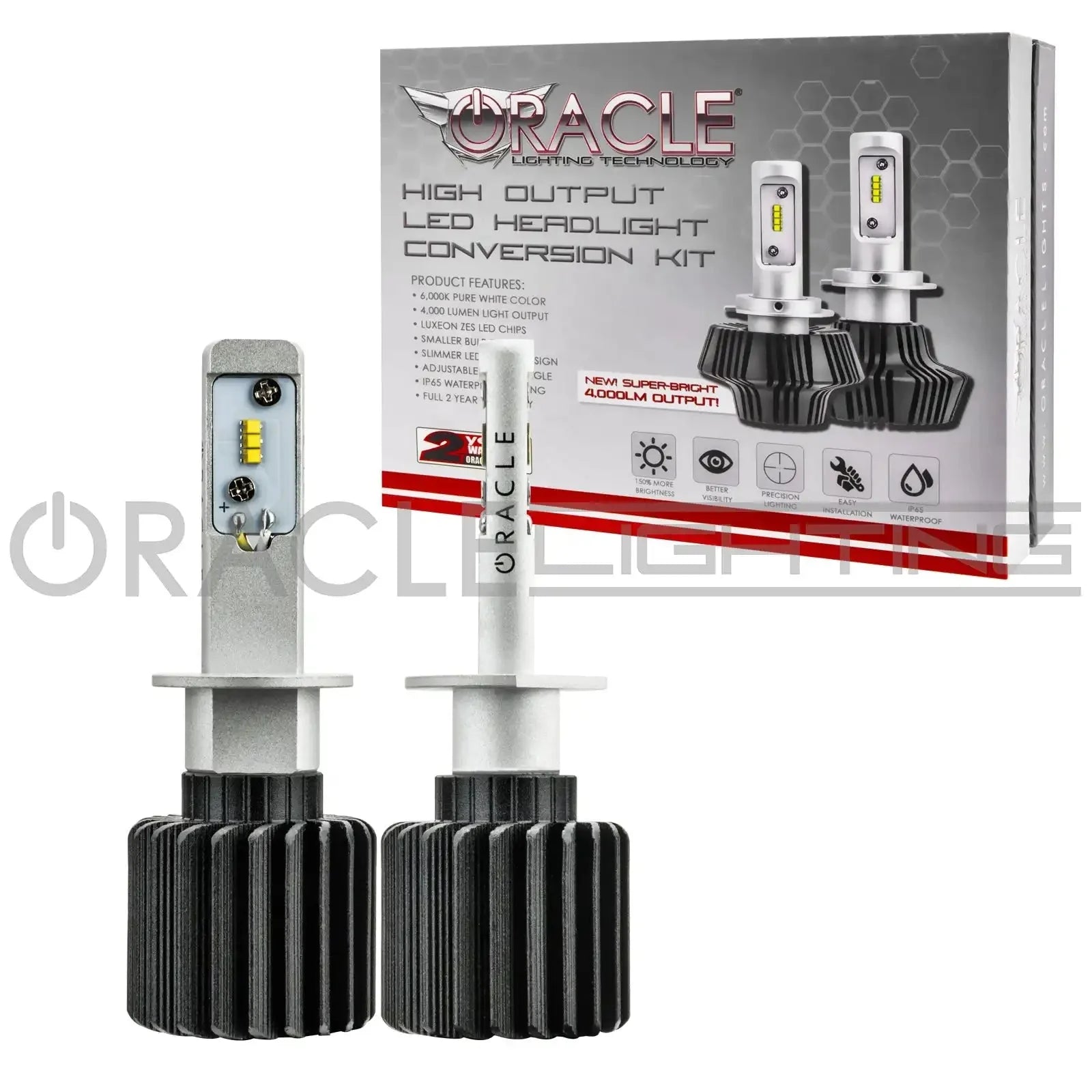 ORACLE Lighting H1 - 4,000+ Lumen LED Light Bulb Conversion Kit High/Low Beam (Non-Projector) by ORACLE Lighting