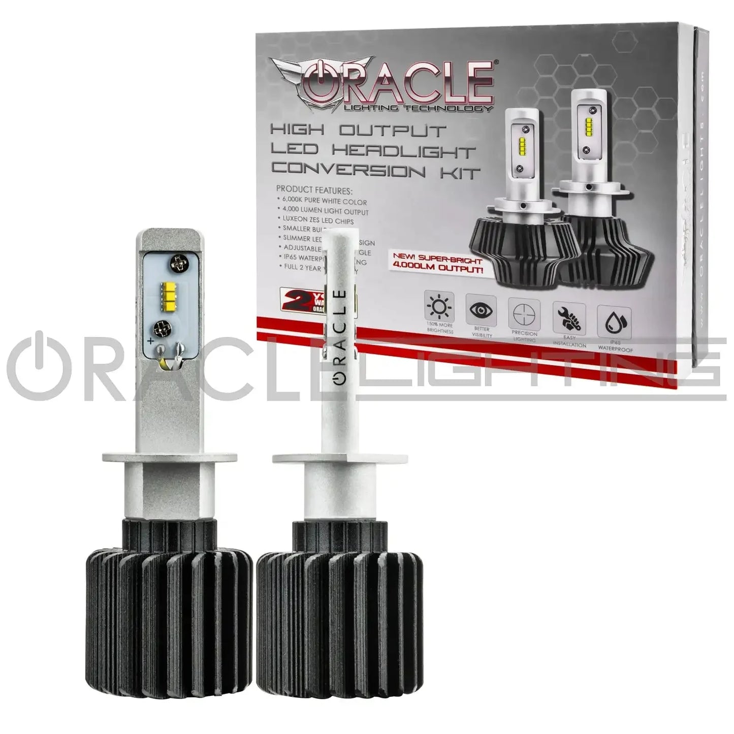 ORACLE Lighting H1 - 4,000+ Lumen LED Light Bulb Conversion Kit High/Low Beam (Projector) by ORACLE Lighting