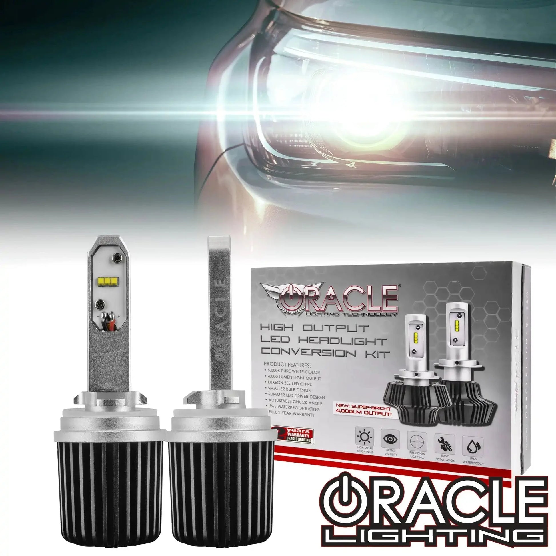 ORACLE Lighting 880/881/H27 - 4,000+ Lumen LED Light Bulb Conversion Kit (High Beam) by ORACLE Lighting