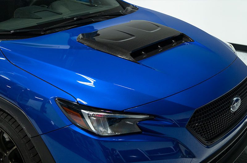 OLM LE Oversize Carbon Fiber Hood Scoop Cover - 2022+ WRX by MYX Automotive