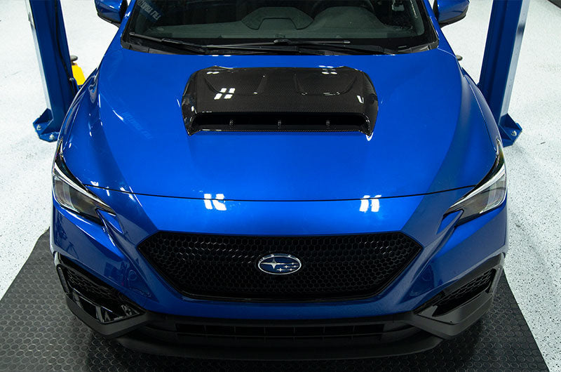 OLM LE Oversize Carbon Fiber Hood Scoop Cover - 2022+ WRX by MYX Automotive
