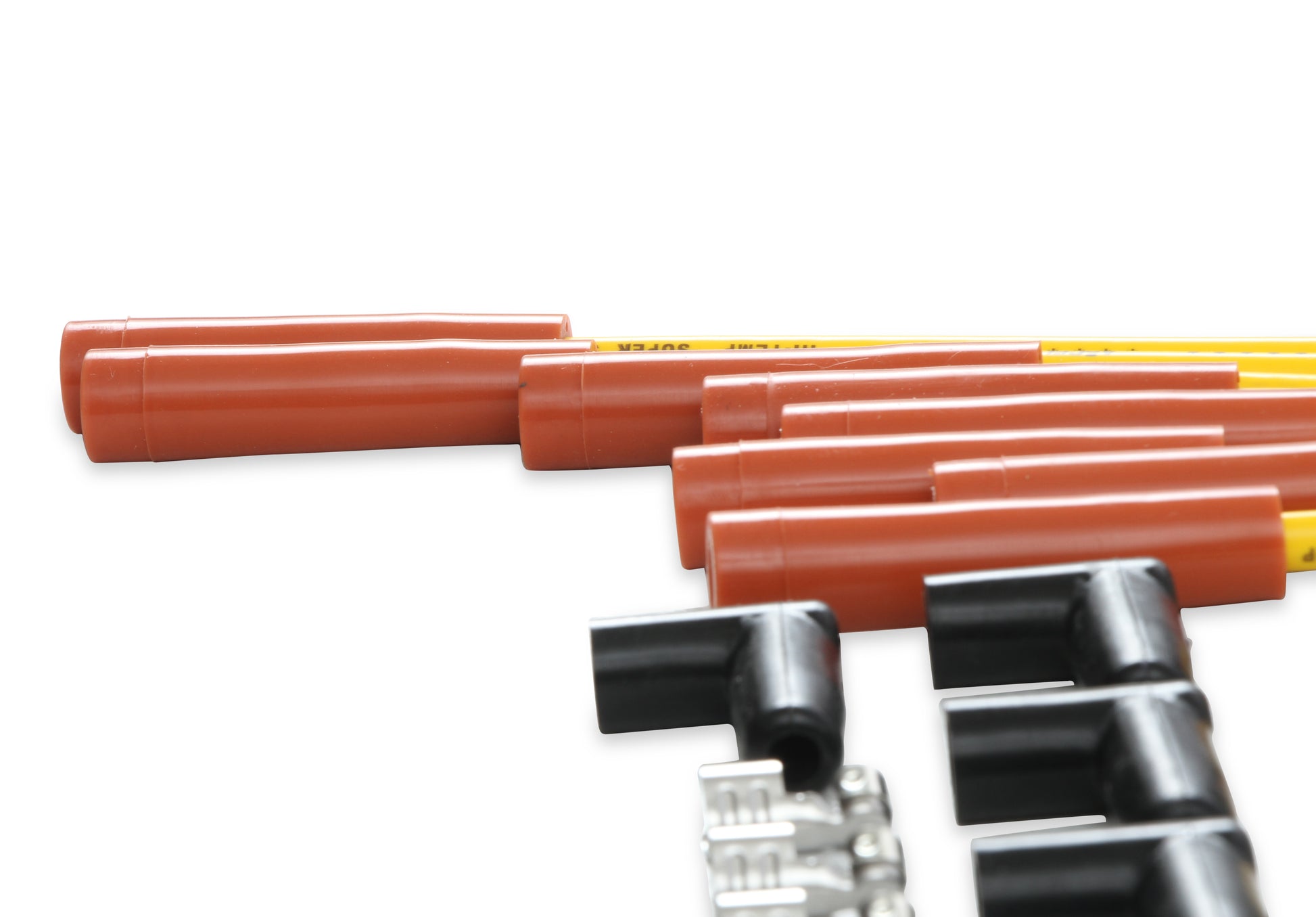 Spark Plug Wire Set - 8mm - Yellow with Orange Straight Boots by ACCEL