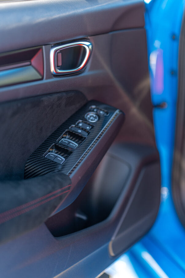 OLM LE Carbon Fiber Window Switch Panel Covers (Set of 4) - 2022+ FL Honda Civic / FL5 Type R by OLM