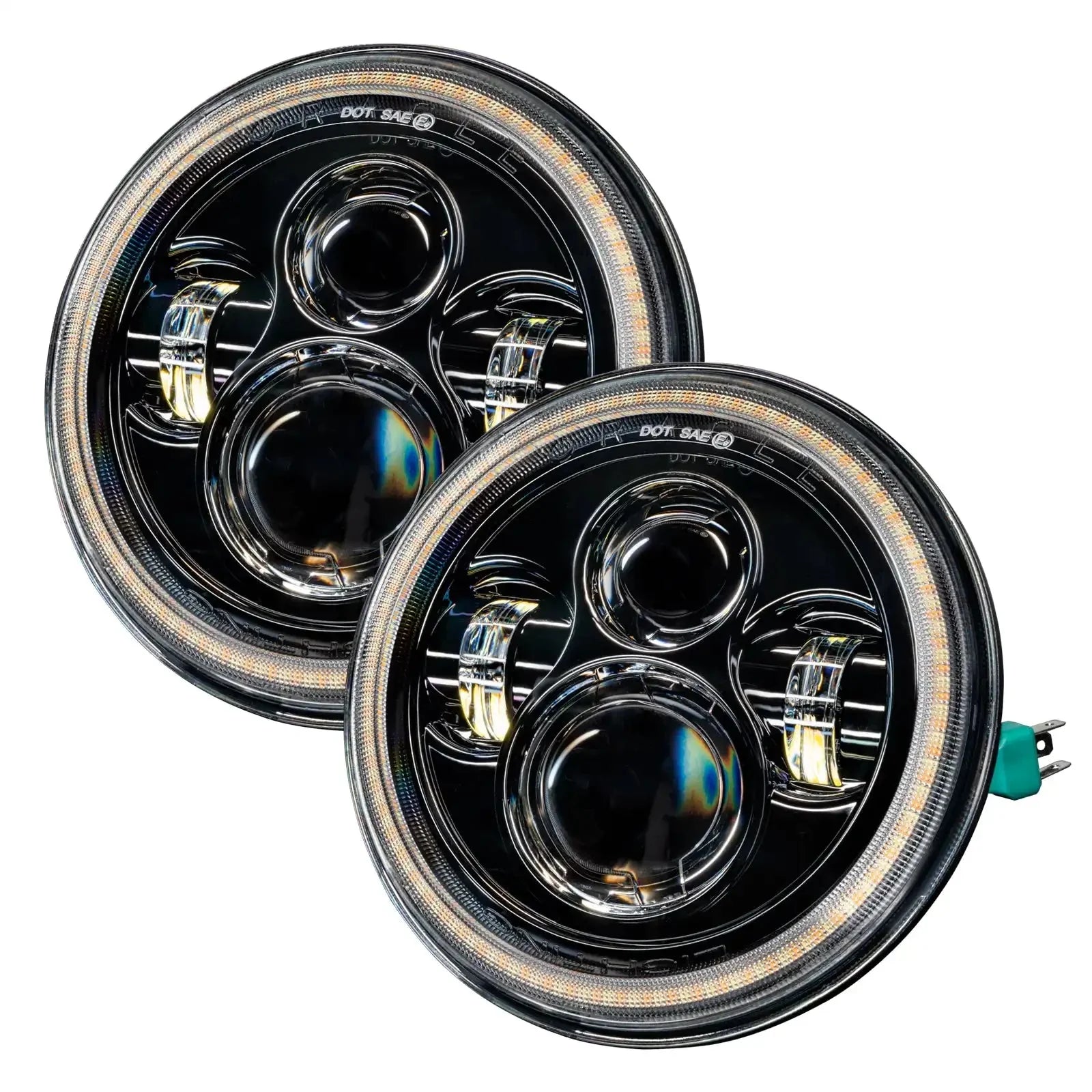 2007-2018 Jeep Wrangler JK Switchback LED Halo Headlights- DRL and Turn Signal by ORACLE Lighting