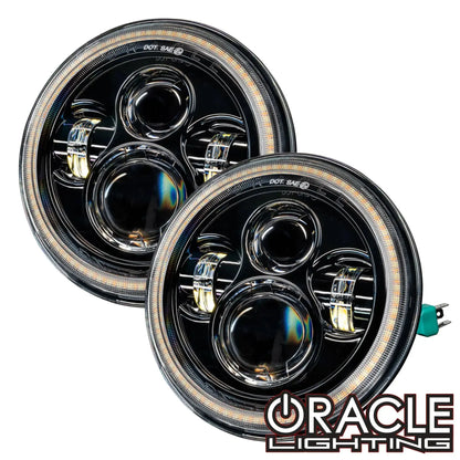 2007-2018 Jeep Wrangler JK Switchback LED Halo Headlights- DRL and Turn Signal by ORACLE Lighting