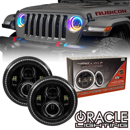 ORACLE Lighting 7" High Powered LED Headlights - Black Bezel - Dynamic ColorSHIFT - Jeep Wrangler JK by ORACLE Lighting