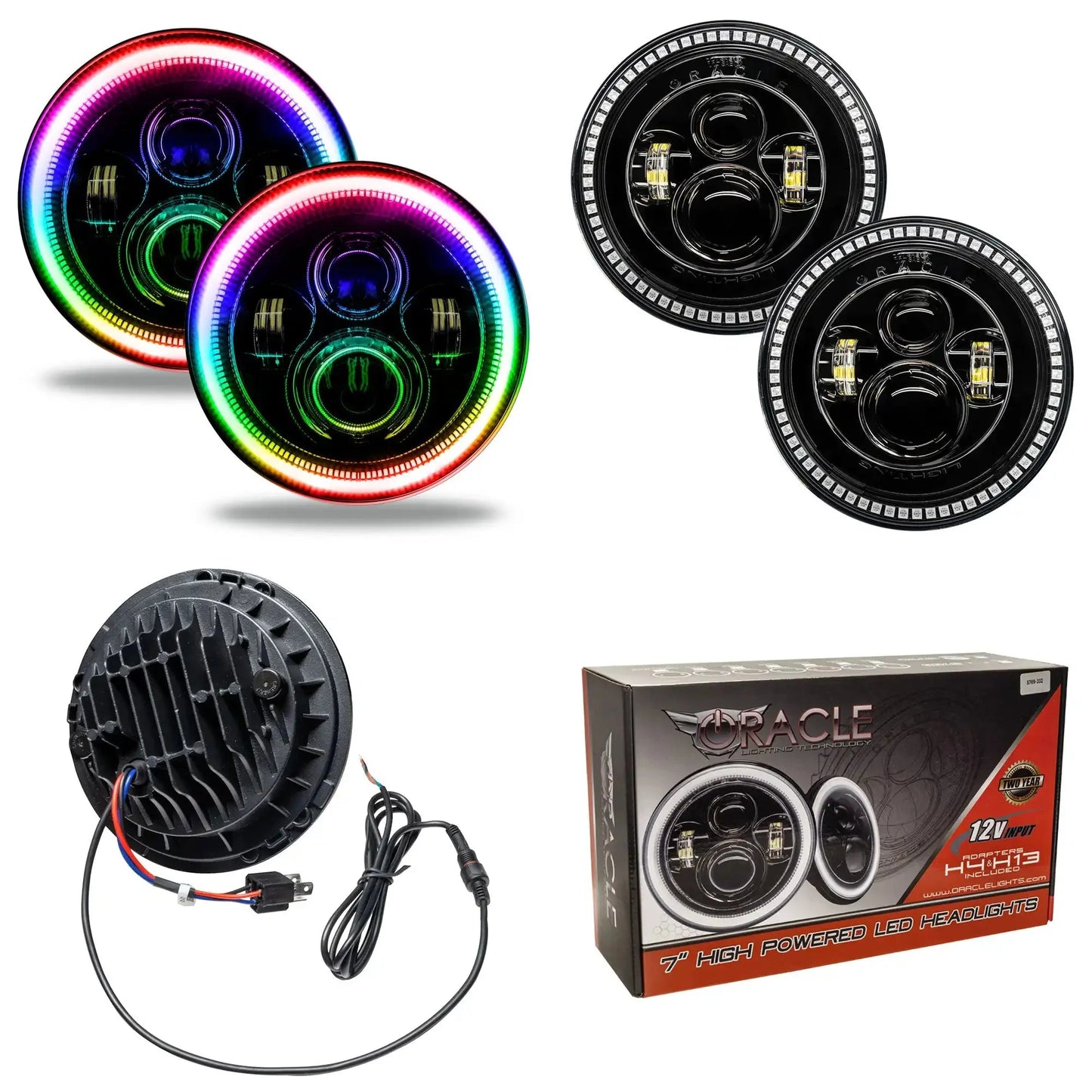 7" High Powered LED Headlights | DOT Certified Sealed Beam Replacement | Jeep Wrangler & Classic Cars by ORACLE Lighting