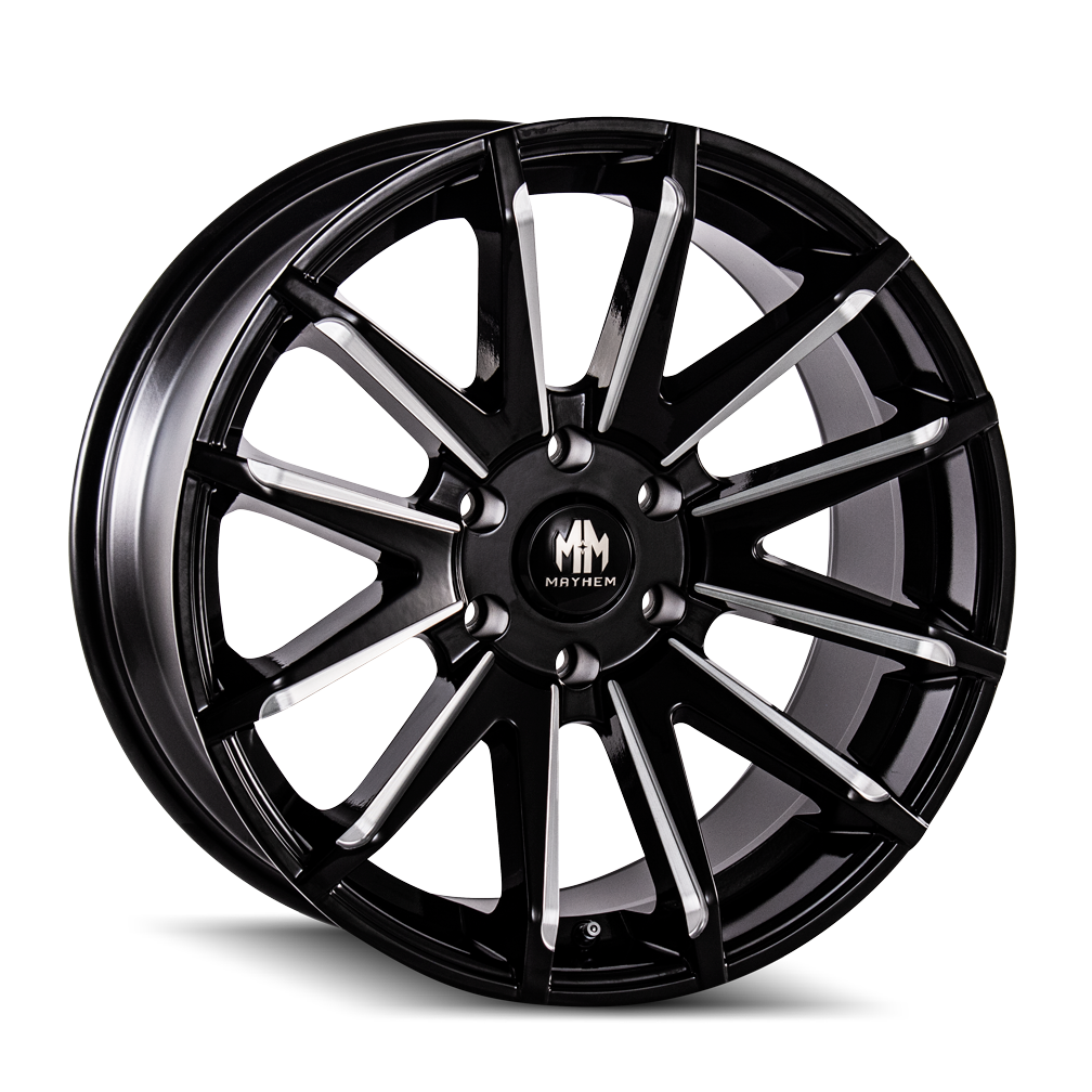 MAYHEM CROSSFIRE 8109 GLOSS BLACK MILLED 20X9.5 6-135 25MM 87.1MM by Mayhem