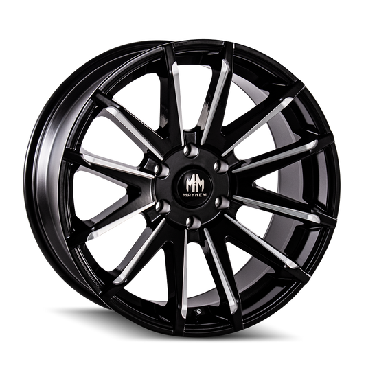 MAYHEM CROSSFIRE 8109 GLOSS BLACK MILLED 20X9.5 6-135 25MM 87.1MM by Mayhem