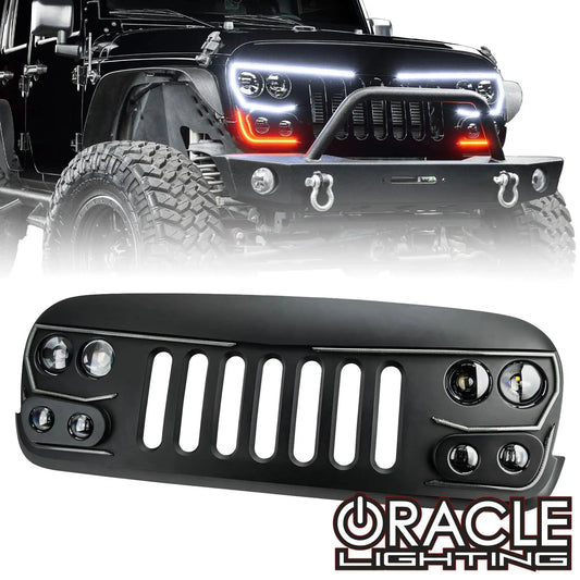 2007-2017 Jeep Wrangler JK VECTOR Pro Series II Full LED Grill - Integrated Headlights & DRL by ORACLE Lighting