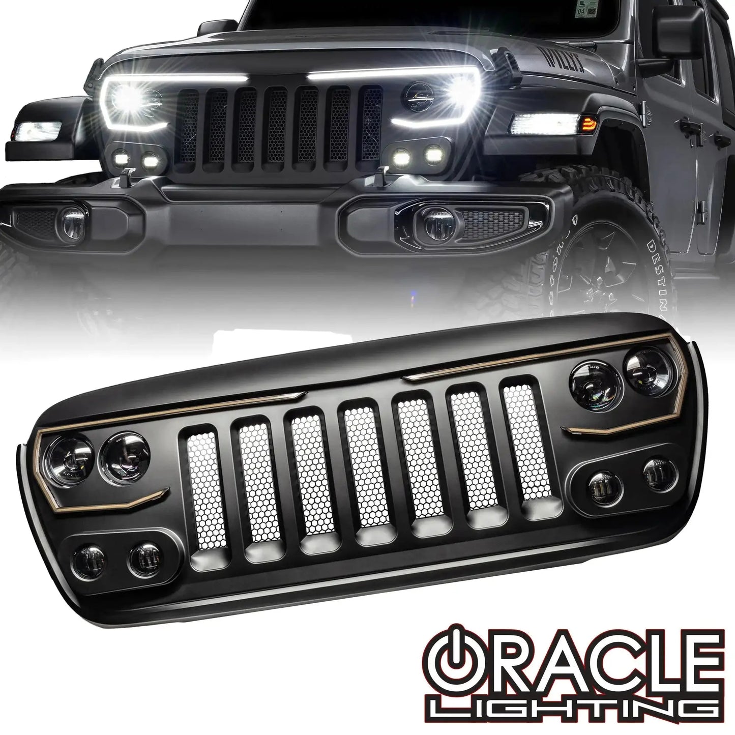ORACLE Lighting VECTOR™ Pro Series II Full LED Grill for the Jeep Wrangler JL / Gladiator JT by ORACLE Lighting