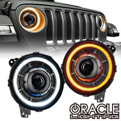 ORACLE Lighting Oculus™ Switchback Bi-LED Projector Headlights for Jeep Wrangler JL/ Gladiator JT by ORACLE Lighting