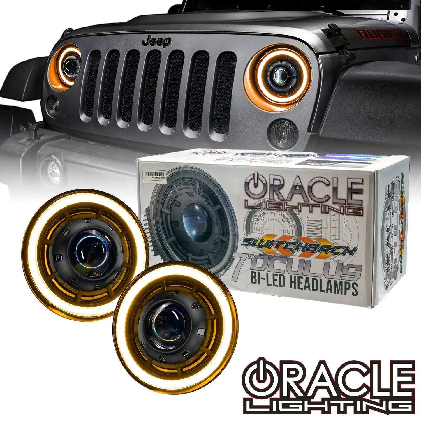 ORACLE Lighting Oculus™ 7" Switchback Bi-LED Projector Headlights for Jeep Wrangler JK by ORACLE Lighting