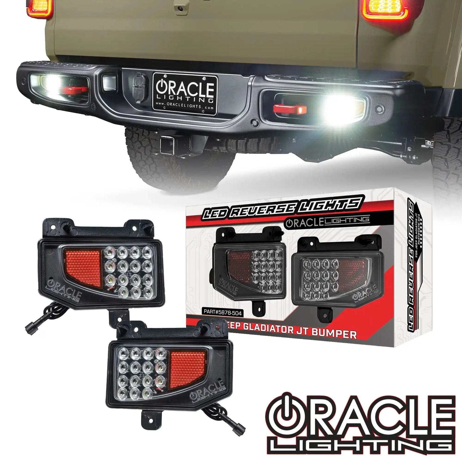 2020-2025 Jeep Gladiator JT Rear Bumper LED Reverse Lights | 1,500 Lumens by ORACLE Lighting