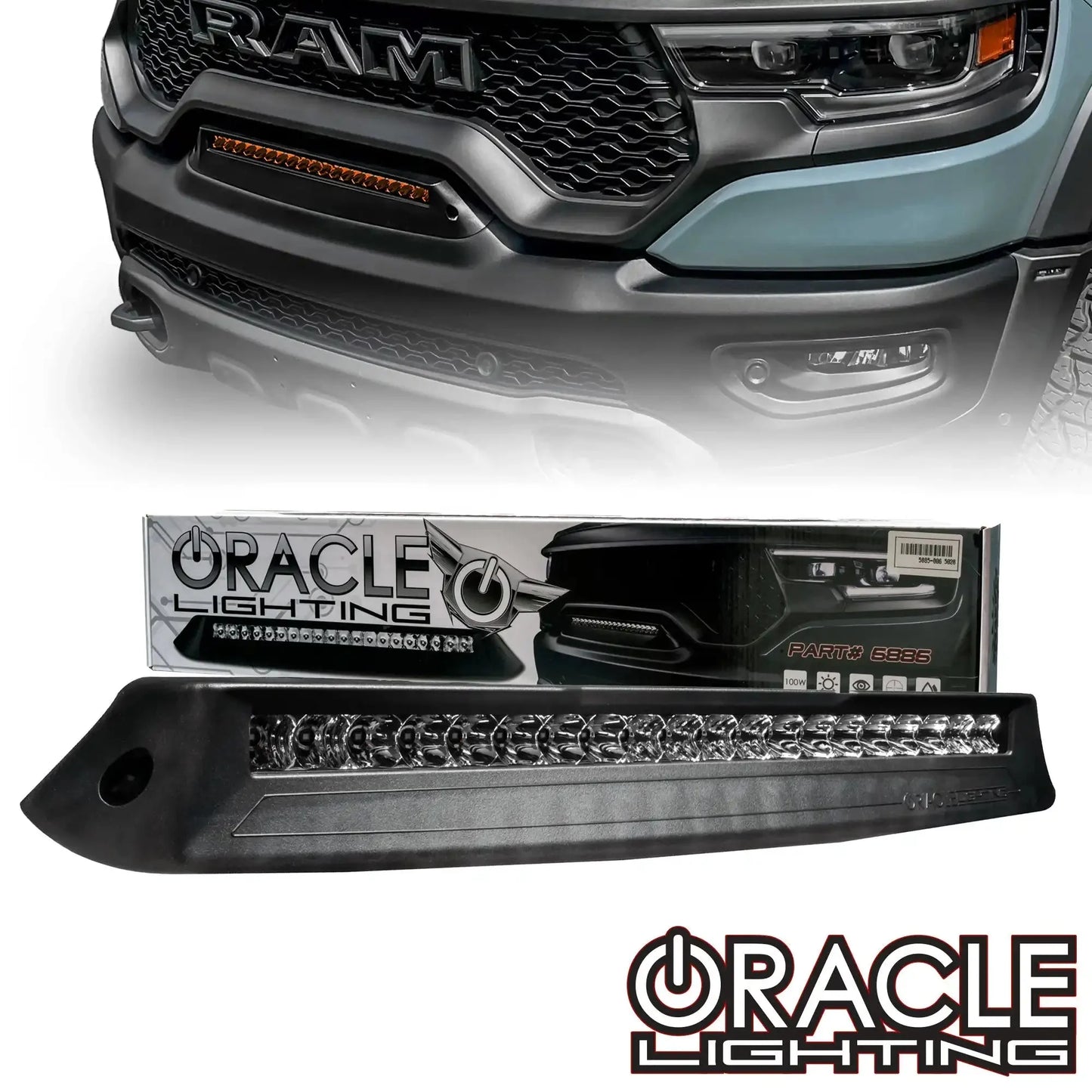 2019-2025 RAM Rebel/TRX/RHO Front Bumper Flush LED Light Bar | 100W 12,000 Lumens by ORACLE Lighting