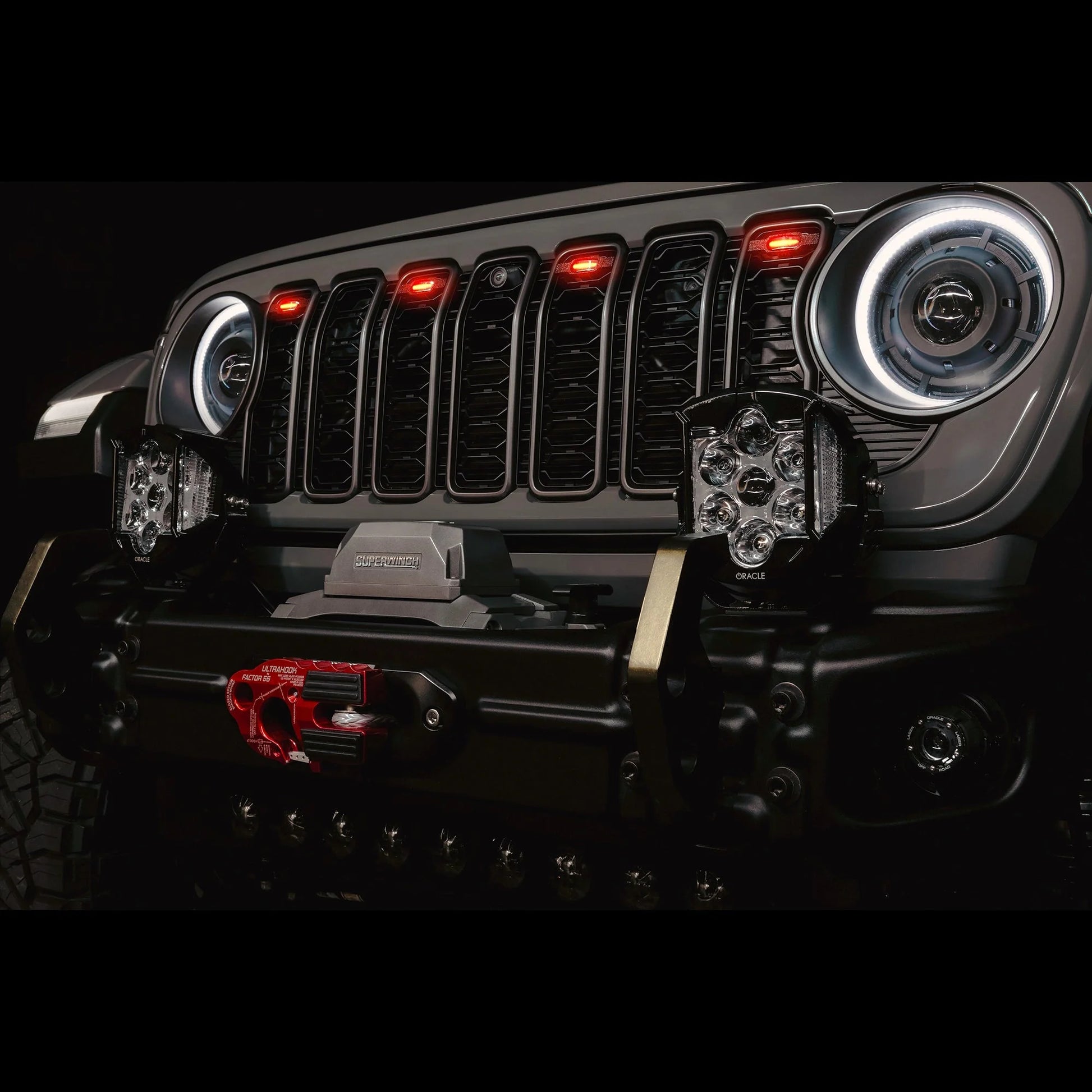 2024+ Jeep Wrangler JL/ Gladiator JT Pre-Runner Style LED Grill Light Kit by ORACLE Lighting