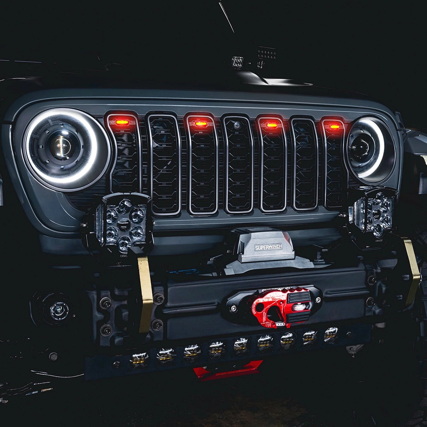 2024+ Jeep Wrangler JL/ Gladiator JT Pre-Runner Style LED Grill Light Kit by ORACLE Lighting
