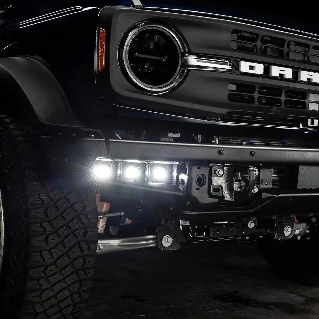 2021-2026 Ford Bronco Triple LED Fog Light Kit - Steel Modular Bumper | 90W by ORACLE Lighting
