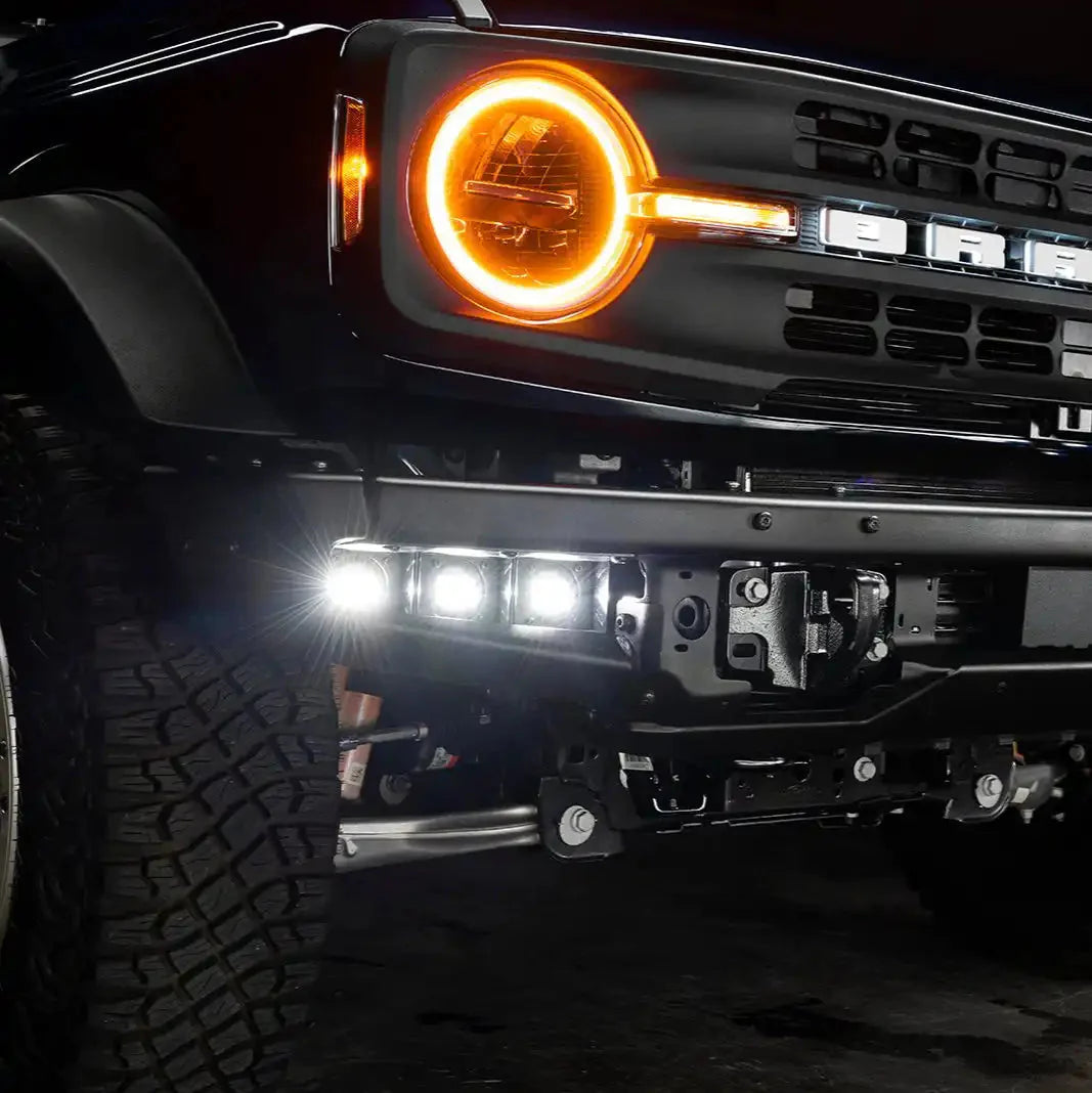 2021-2026 Ford Bronco Triple LED Fog Light Kit - Steel Modular Bumper | 90W by ORACLE Lighting
