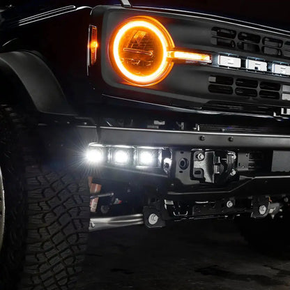 2021-2026 Ford Bronco Triple LED Fog Light Kit - Steel Modular Bumper | 90W by ORACLE Lighting