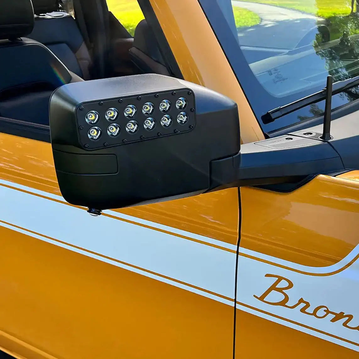 2021-2026 Ford Bronco LED Off-Road Side Mirrors - Peripheral Ditch Lights (2200+ Lumens) by ORACLE Lighting