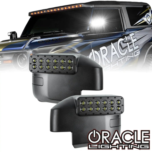 2021-2026 Ford Bronco LED Off-Road Side Mirrors - Peripheral Ditch Lights (2200+ Lumens) by ORACLE Lighting