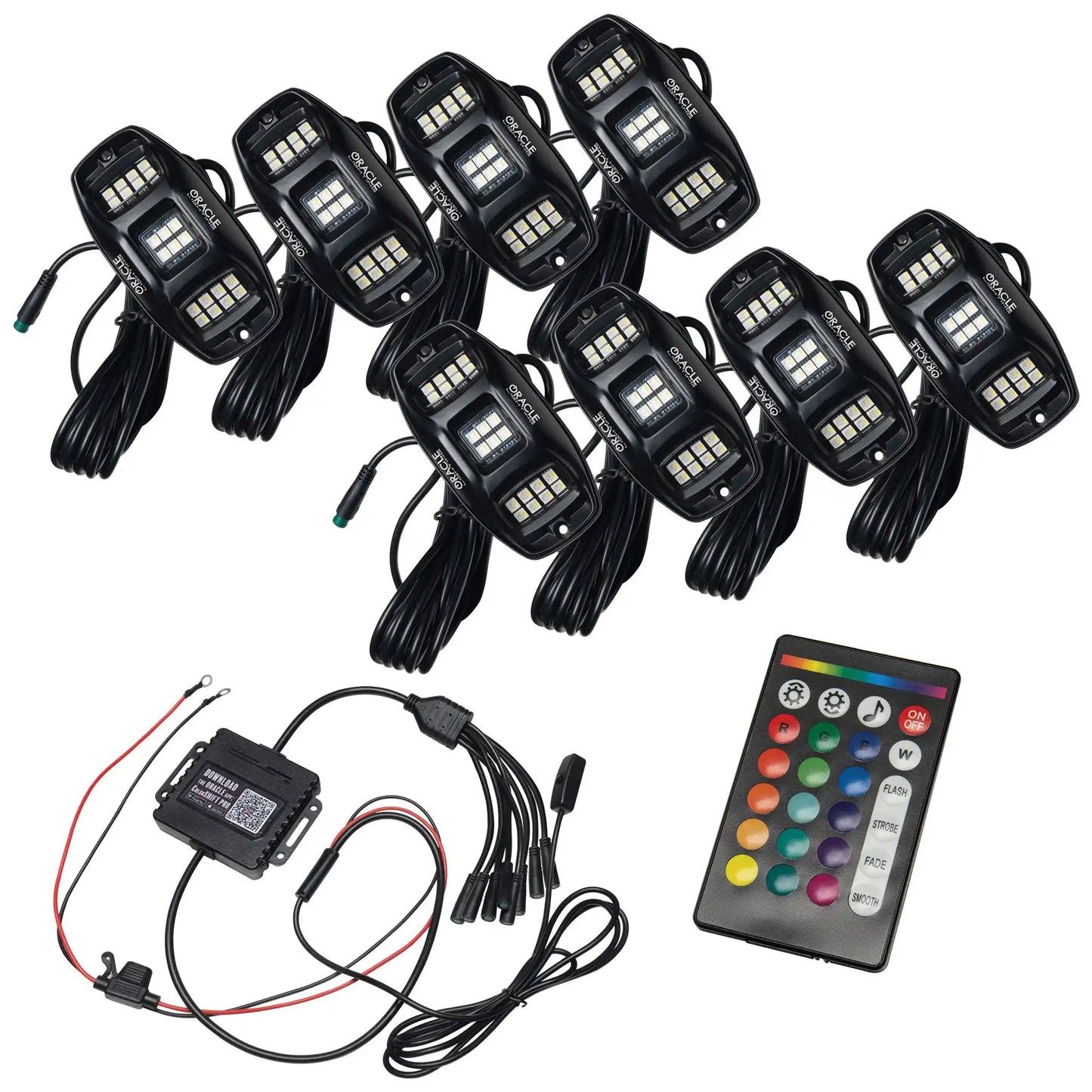 ColorSHIFT RGB+W Underbody Rock Light Kit - 230° Wide Angle Bluetooth Control by ORACLE Lighting