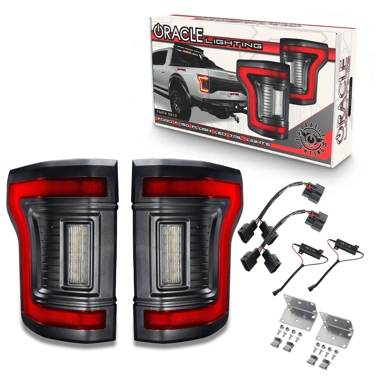 Flush Mount LED Tail Lights 2015-2020 Ford F-150 Sequential Turn Signals BLIS by ORACLE Lighting