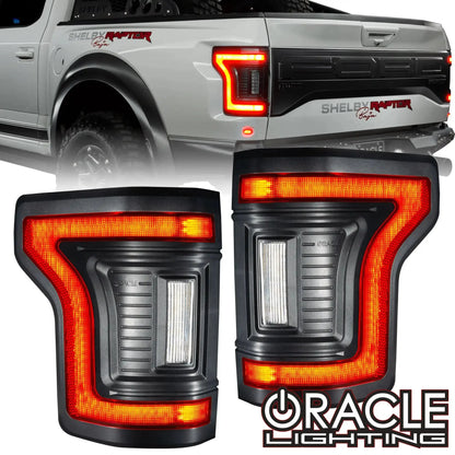 Flush Mount LED Tail Lights 2015-2020 Ford F-150 Sequential Turn Signals BLIS by ORACLE Lighting