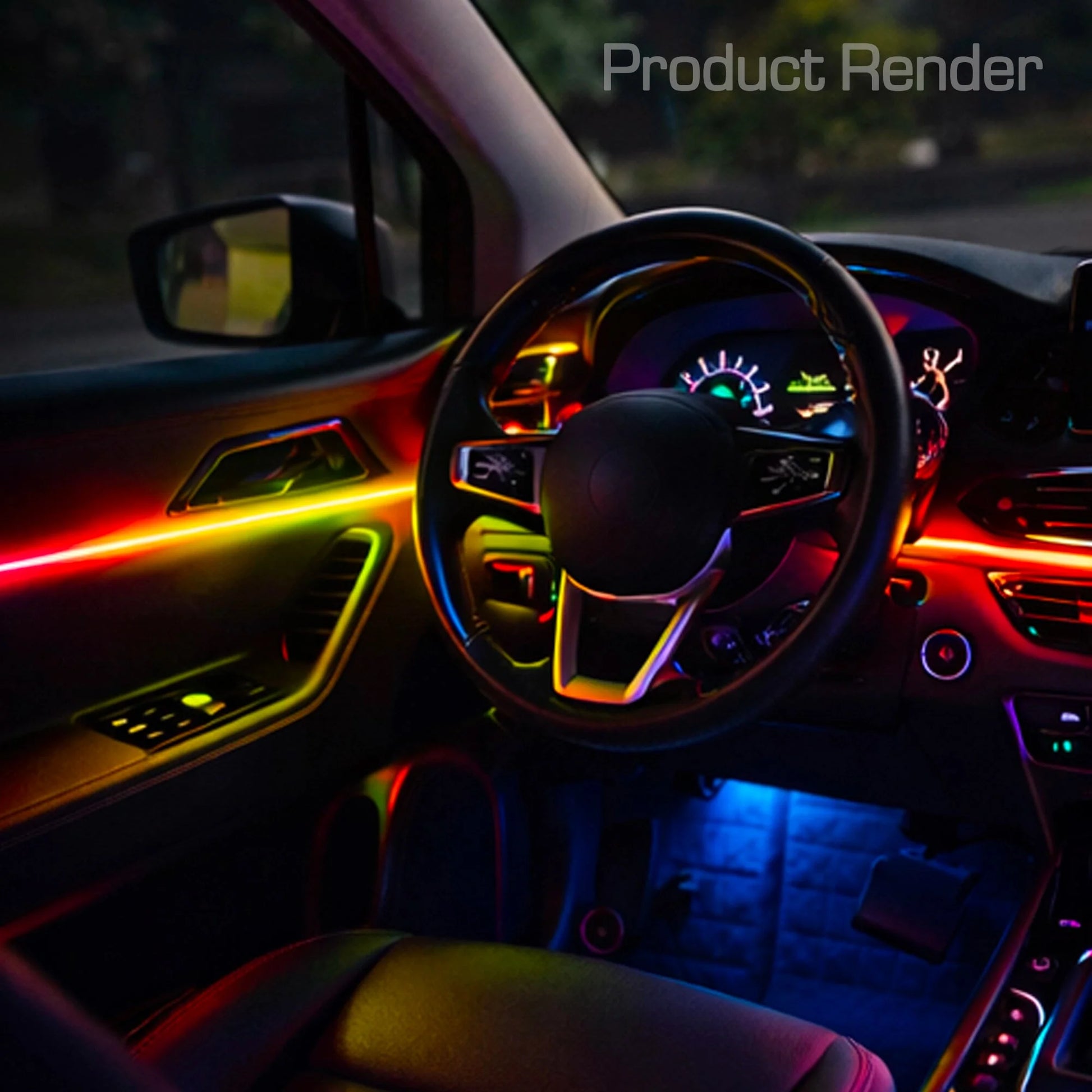 Dynamic ColorSHIFT 18-Piece Universal LED Interior Kit - Bluetooth Multi-Zone Lighting by ORACLE Lighting
