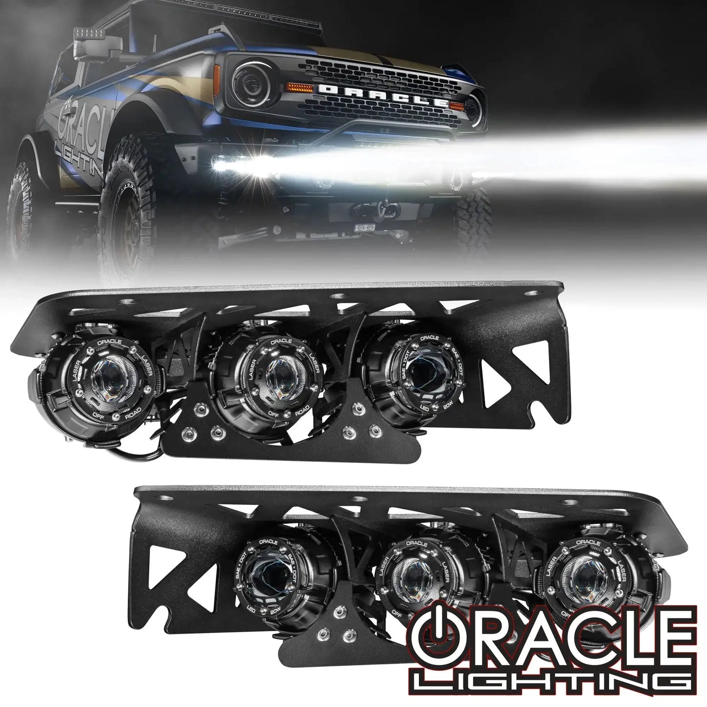 ORACLE Lighting 2021-2025 Ford Bronco Off Road LASER Auxiliary Lights + LED Fog Light Kit for Steel Bumper by ORACLE Lighting
