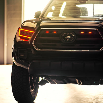 2016-2023 Toyota Tacoma SR5 Pre-Runner LED Grille Light Kit - Amber w/ Tinted Lens