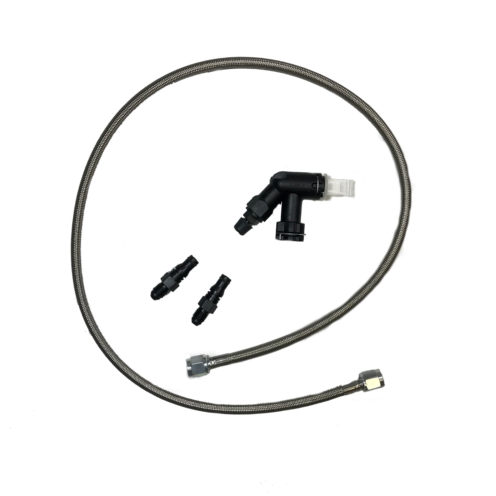 Clutch Line: Hydraulic: AN-4 Hose 36 In.: w/Bleeder: Ford: 2005-2023 Mustang by McLeod
