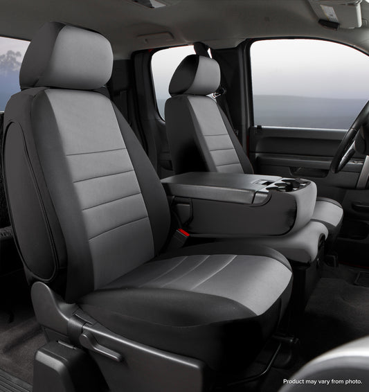 NP90 Series - Neoprene Custom Fit Front Seat Cover- Black/Gray Center Panel by FIA