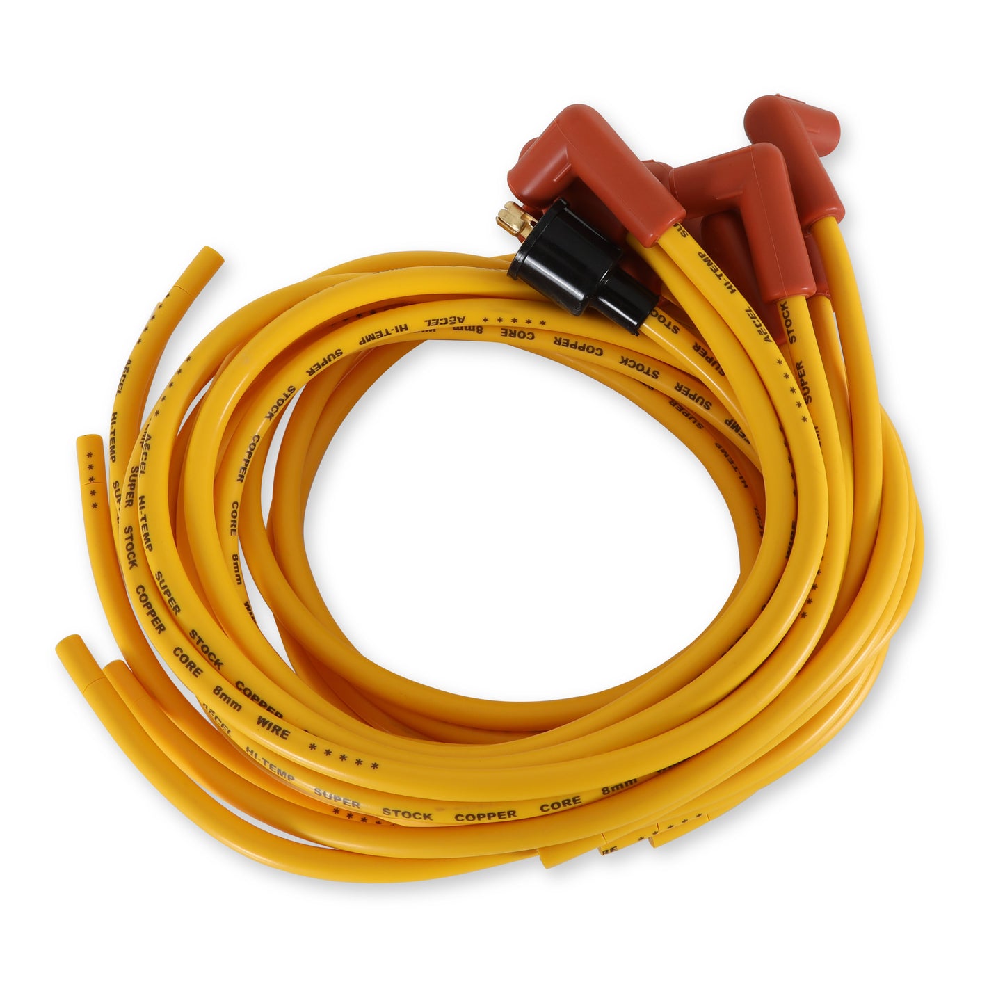 ACCEL 4039, Spark Plug Wires, Super Stock, Copper Core, 8mm, Yellow by ACCEL