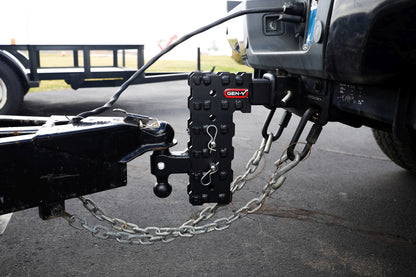 PHANTOM-X 2.5" Solid Shank 5" Drop 1.6K TW 16K Hitch & GH-051 Dual-Ball Mount by GEN-Y Hitch