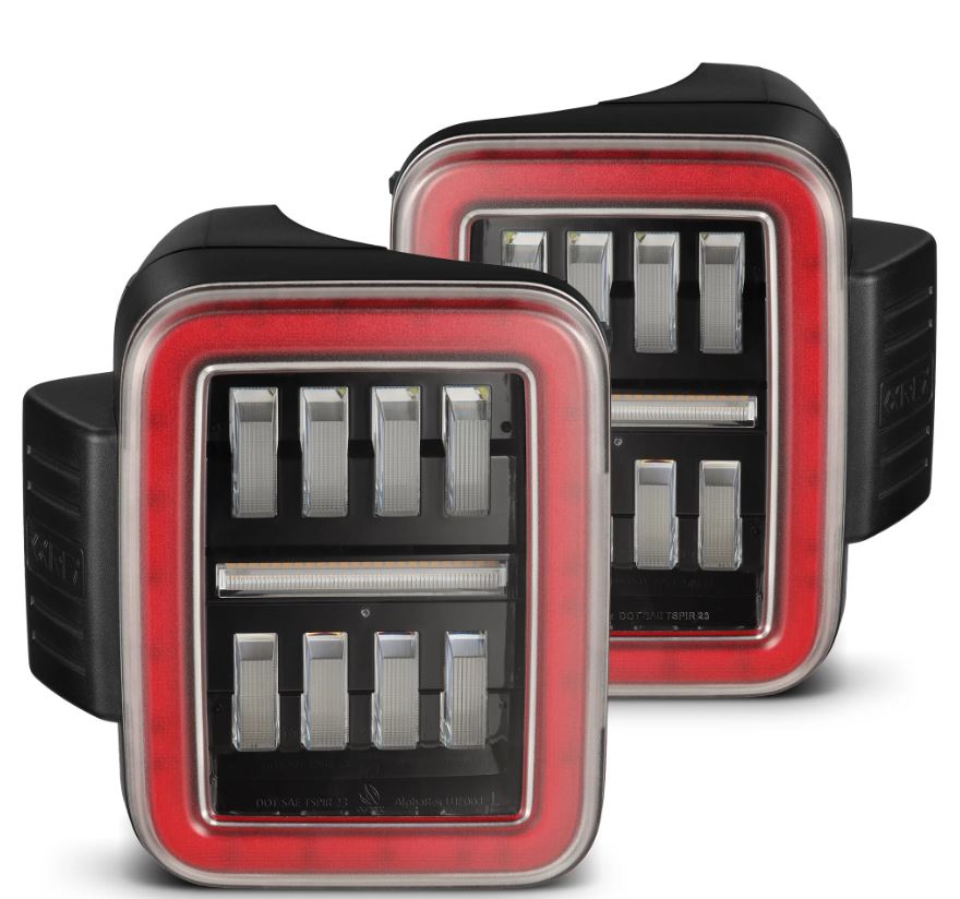 Prismatic LED Taillights Black Red by AlphaRex