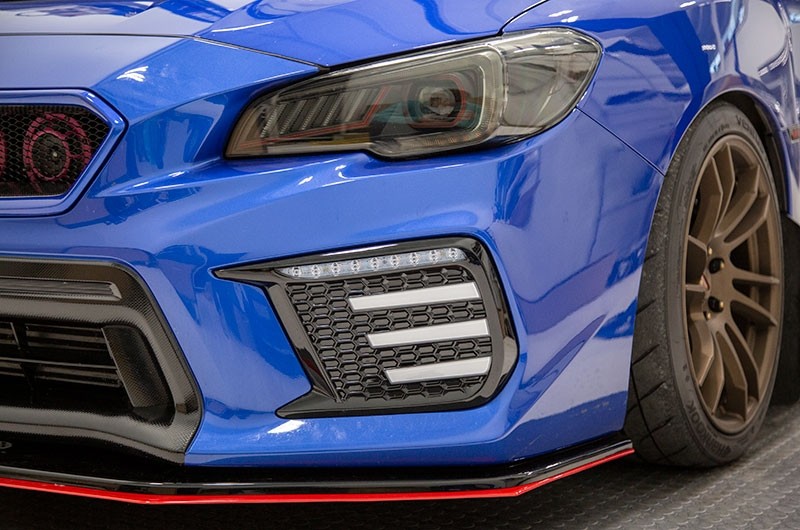 OLM Clear Tri-Bar Fog Light Bezel - 2018-2021 Subaru STI / 2018 WRX by MYX Automotive
