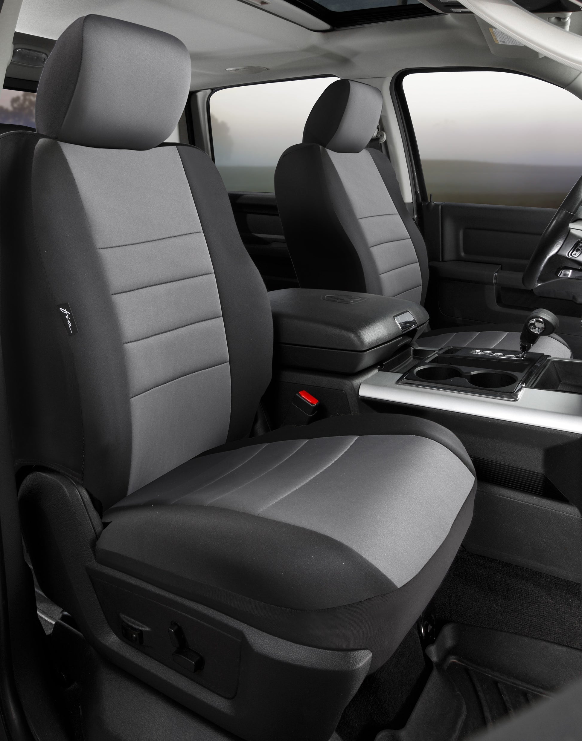 NP90 Series - Neoprene Custom Fit Front Seat Cover- Black/Gray Center Panel by FIA