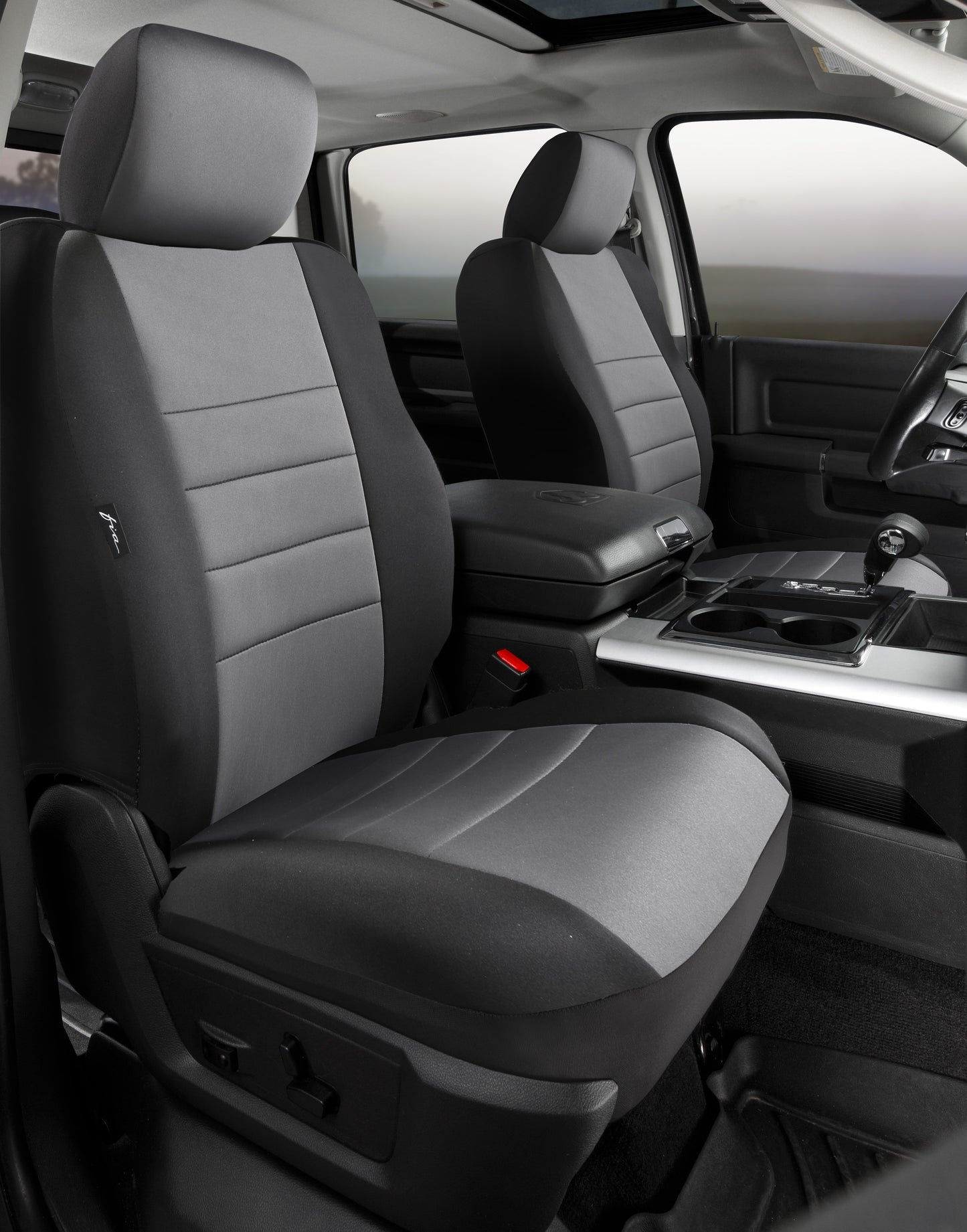 NP90 Series - Neoprene Custom Fit Front Seat Cover- Black/Gray Center Panel by FIA