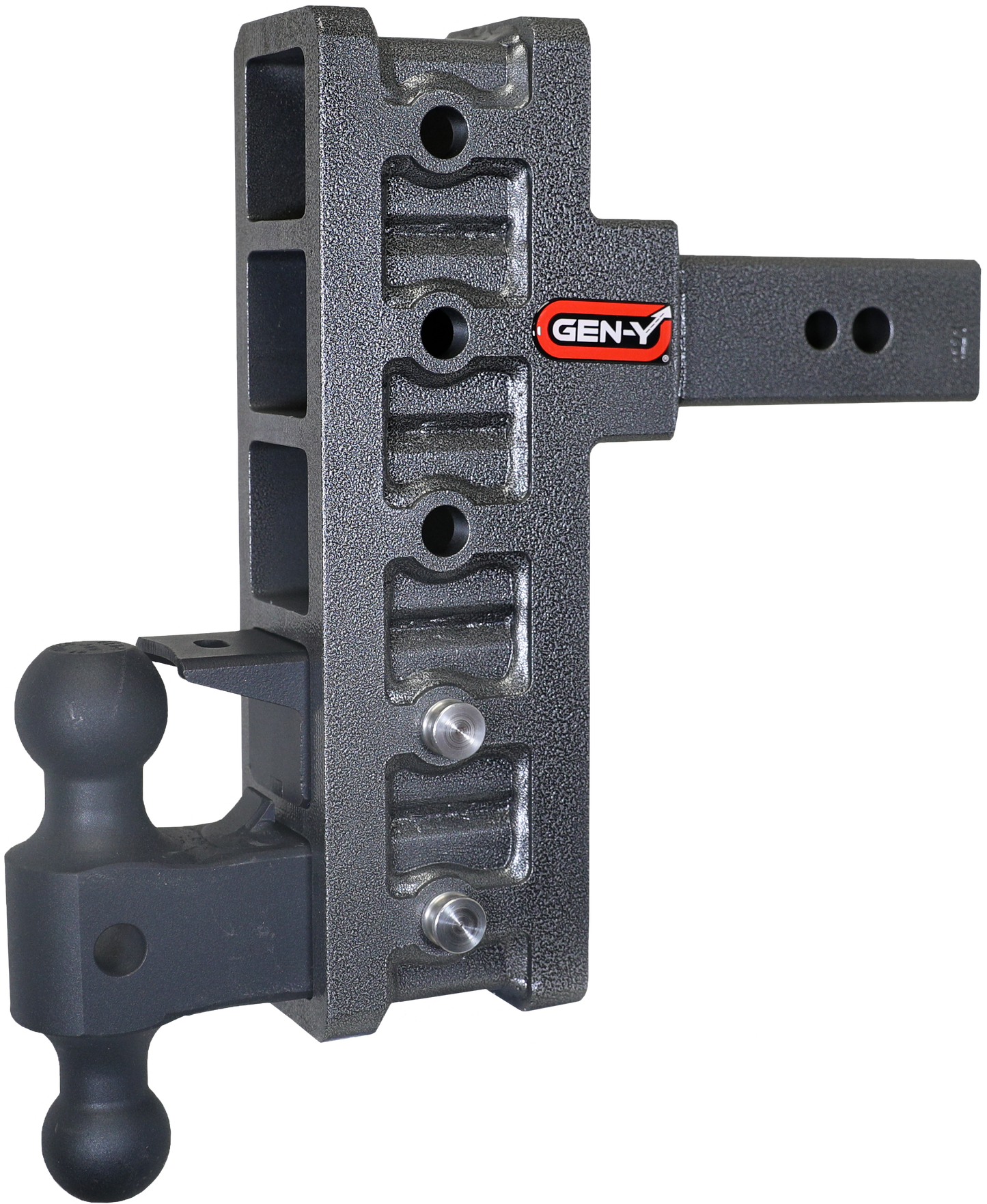MEGA-DUTY 2.5" Shank 9" Offset Drop 3.5K TW 32K Hitch Dual-Ball & Pintle Lock by GEN-Y Hitch