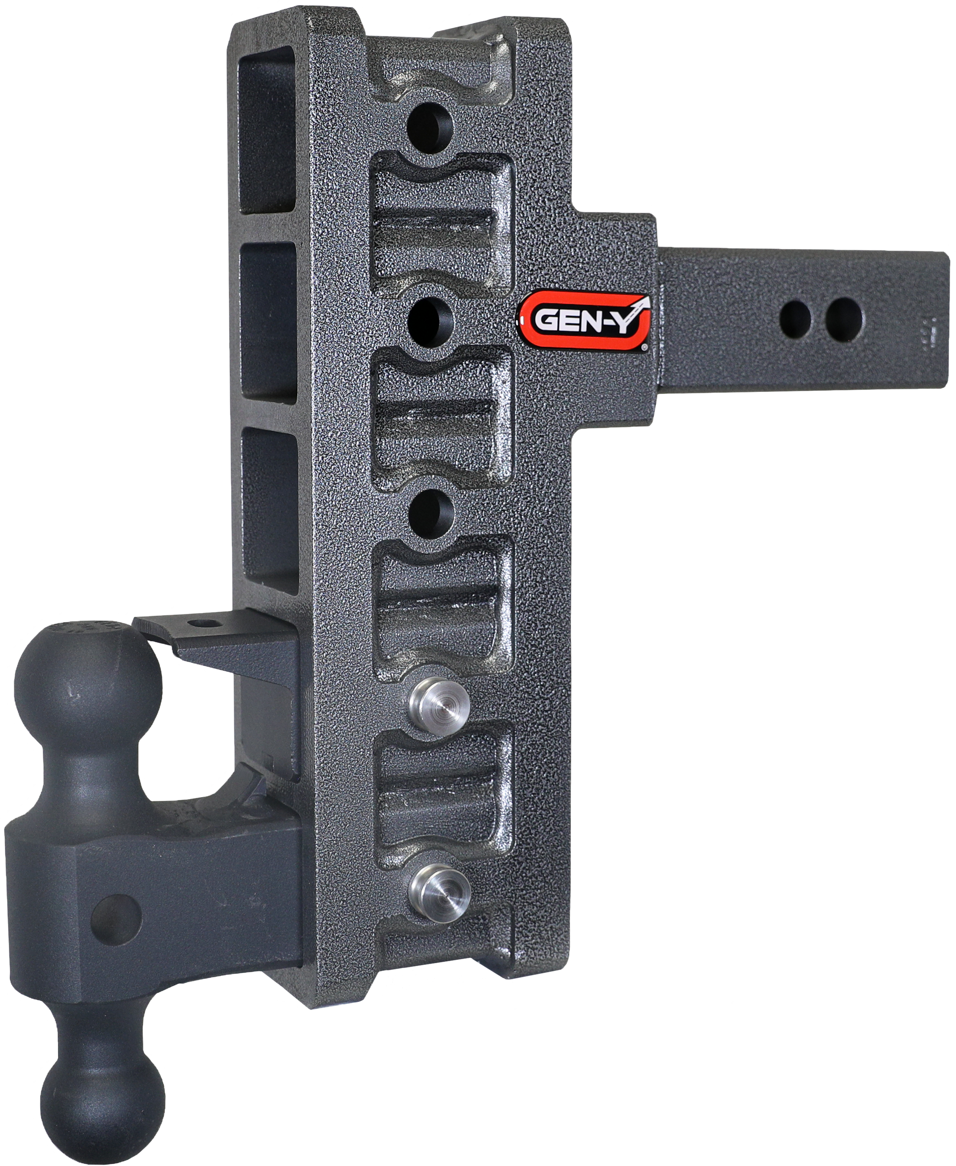 MEGA-DUTY 2.5" Shank 9" Offset Drop 3.5K TW 32K Hitch Dual-Ball & Pintle Lock by GEN-Y Hitch