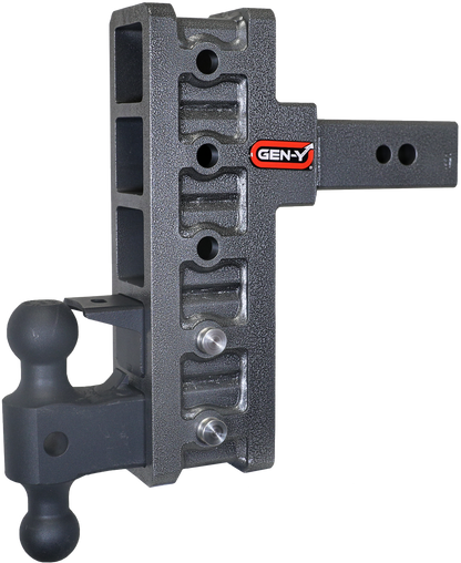 MEGA-DUTY 2.5" Shank 9" Offset Drop 3.5K TW 32K Hitch Dual-Ball & Pintle Lock by GEN-Y Hitch