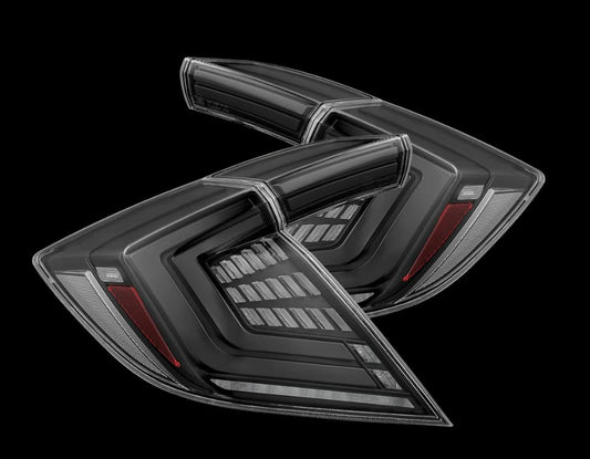 Prismatic LED Taillights Black Red by AlphaRex