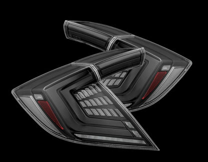 Prismatic LED Taillights Black Red by AlphaRex