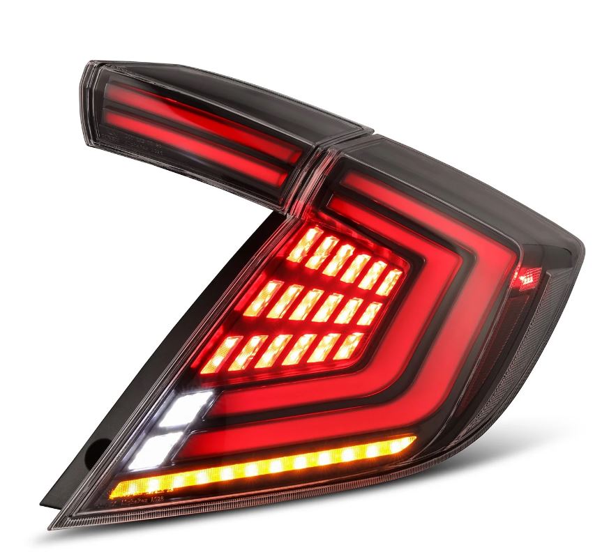 Prismatic LED Taillights Black Red by AlphaRex